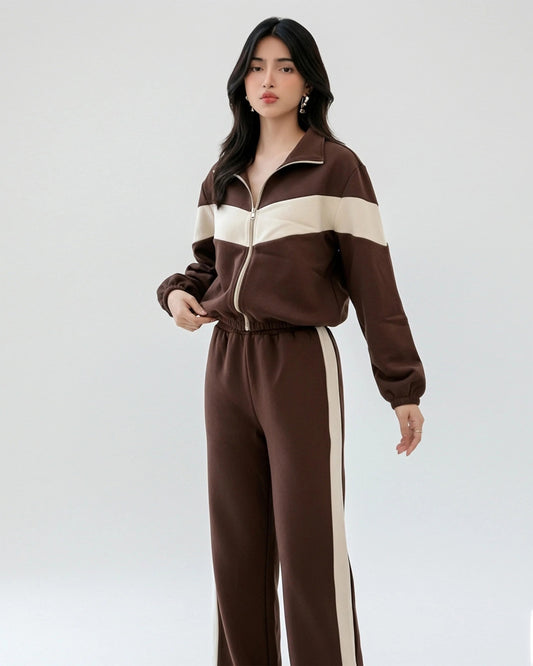Fleece Tracksuit - Cool Fit - Brown